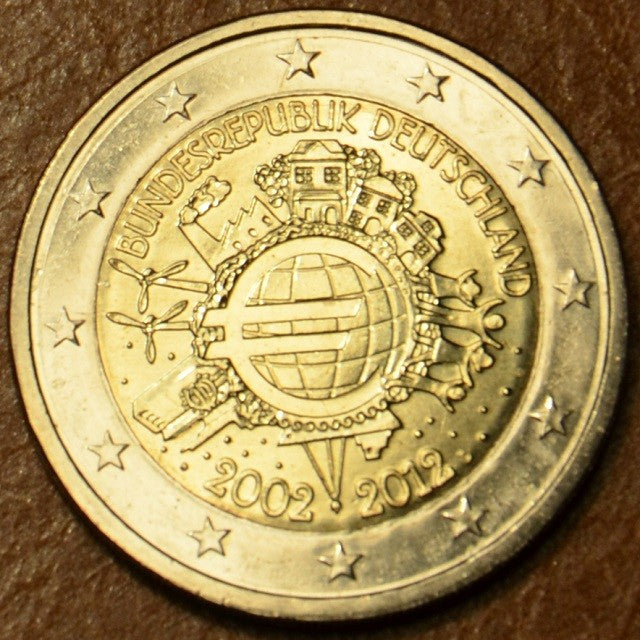 2 Euro Nemecko 2012 "J" 10. výročia vzniku Eura (UNC)
