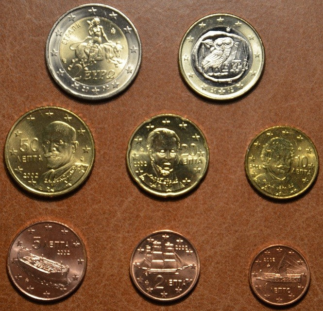 Grécko 2015 sada 8 euromincí (UNC)