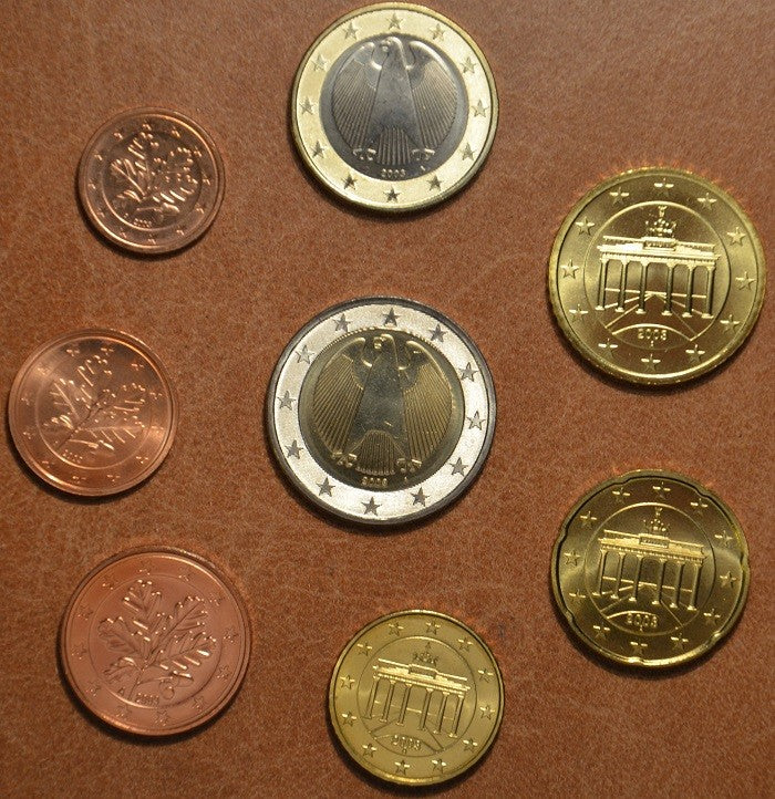 Sada 8 nemeckých mincí 2003 "G" (UNC)