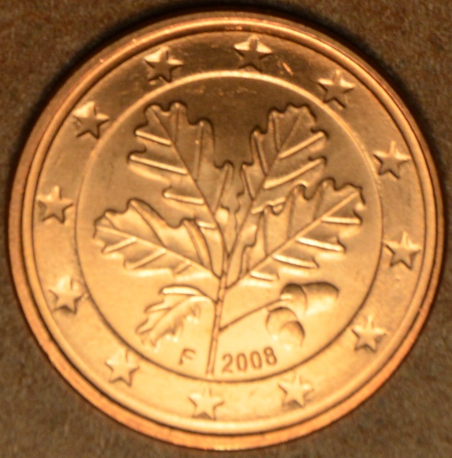1 cent Nemecko 2008 "F" (UNC)