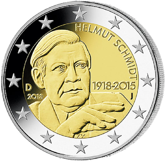 2 Euro Nemecko 2018  "J" Helmut Schmidt (UNC)