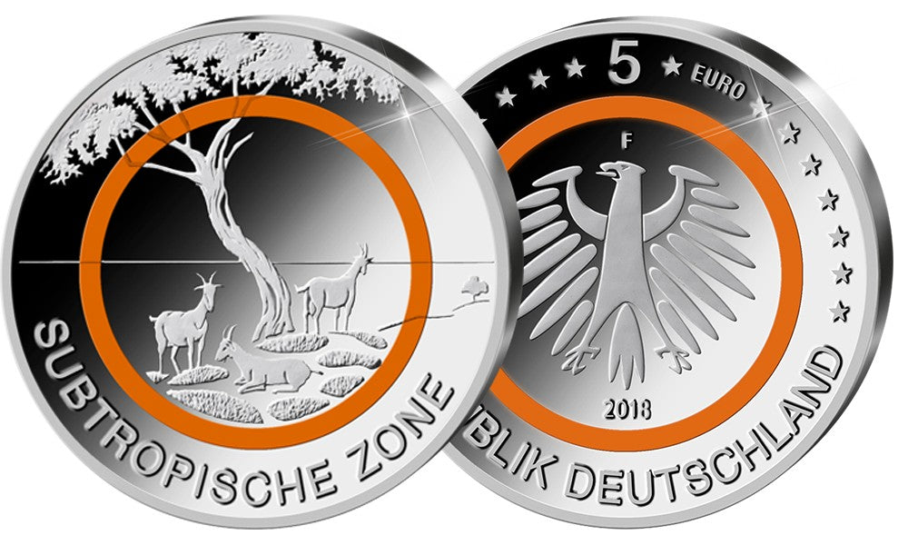 5 Euro Nemecko 2018 "D" Subtropické pásmo  (UNC)