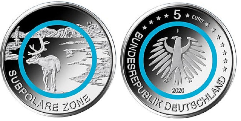 5 Euro Nemecko 2020 "G" Subpolárne pásmo  (UNC)