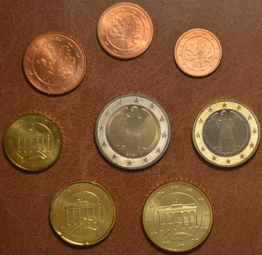 Sada 8 nemeckých mincí 2004 "F" (UNC)
